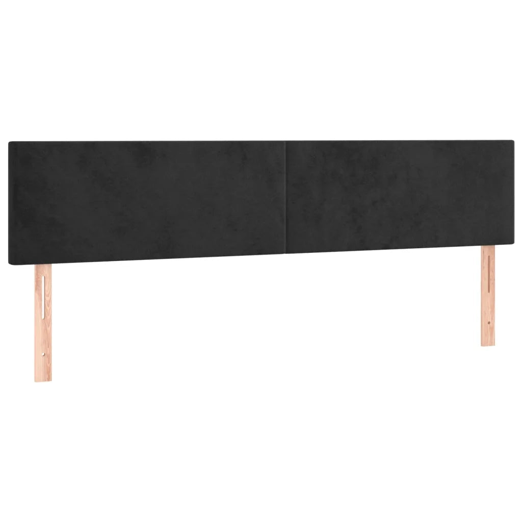 Letto a Molle con Materasso e LED Nero 200x200 cm in Velluto
