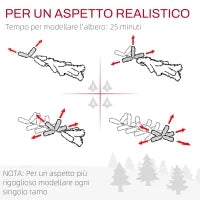 Albero di Natale 182.88cm con 479 Rami Innevati, Design Alto e Stretto con Base Pieghevole, Verde