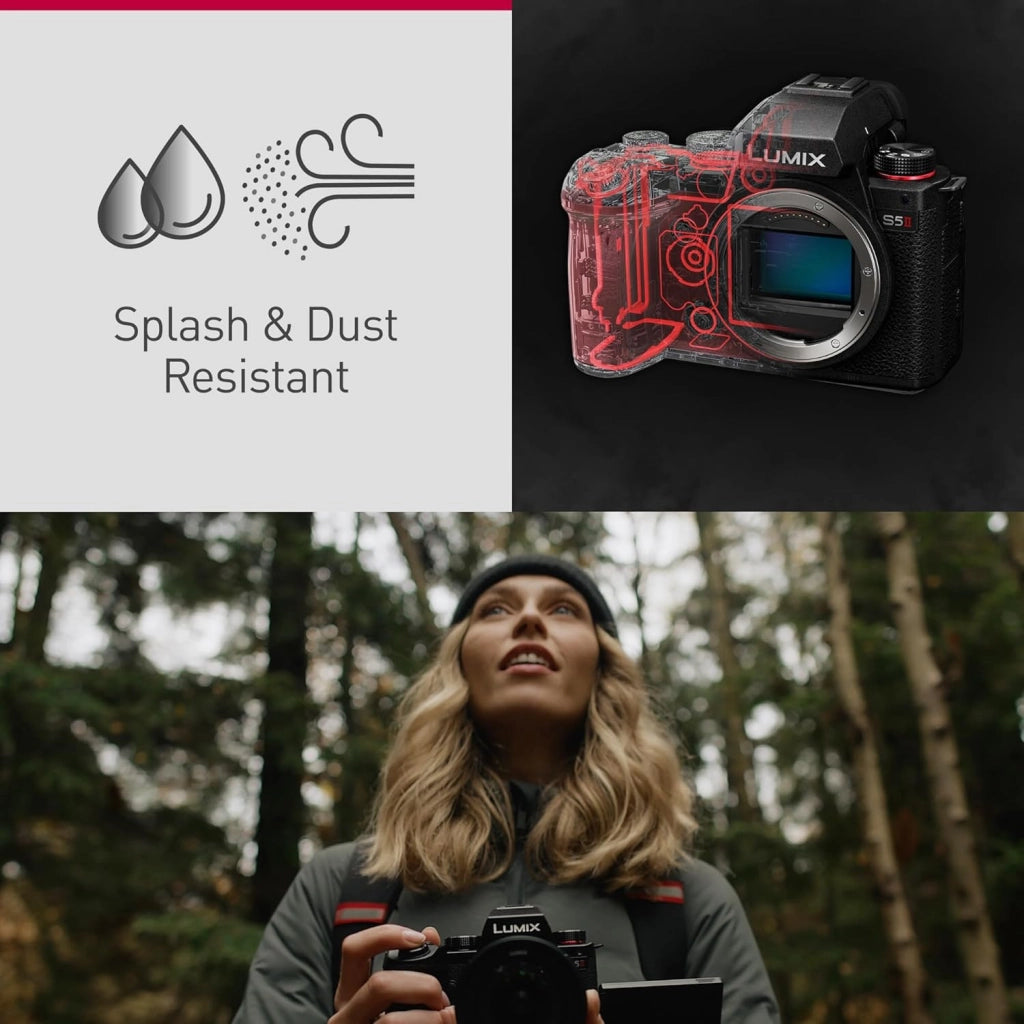 Panasonic Lumix Dc-S5 II Macchina Mirrorless Full Frame Con 20-60 Mm, F3.5-5.6 Lenti, 4K 60P E 6K 30P, Schermo Ribaltabile, Wi-Fi, Is Attivo, Nero