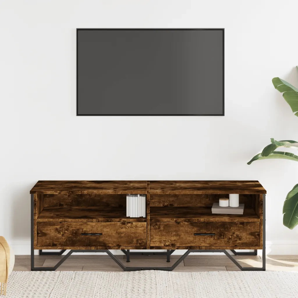 Mobile TV | Armadietto TV | Mobile Porta TV Rovere Fumo 122x34x41 cm in Legno Multistrato