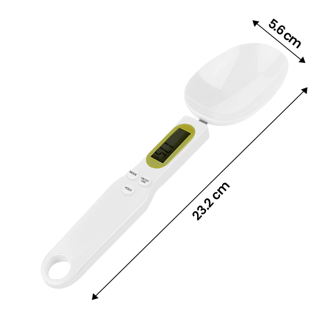 Cucchiaio dosatore elettronico con display LCD e tara integrata Bianco Avizar