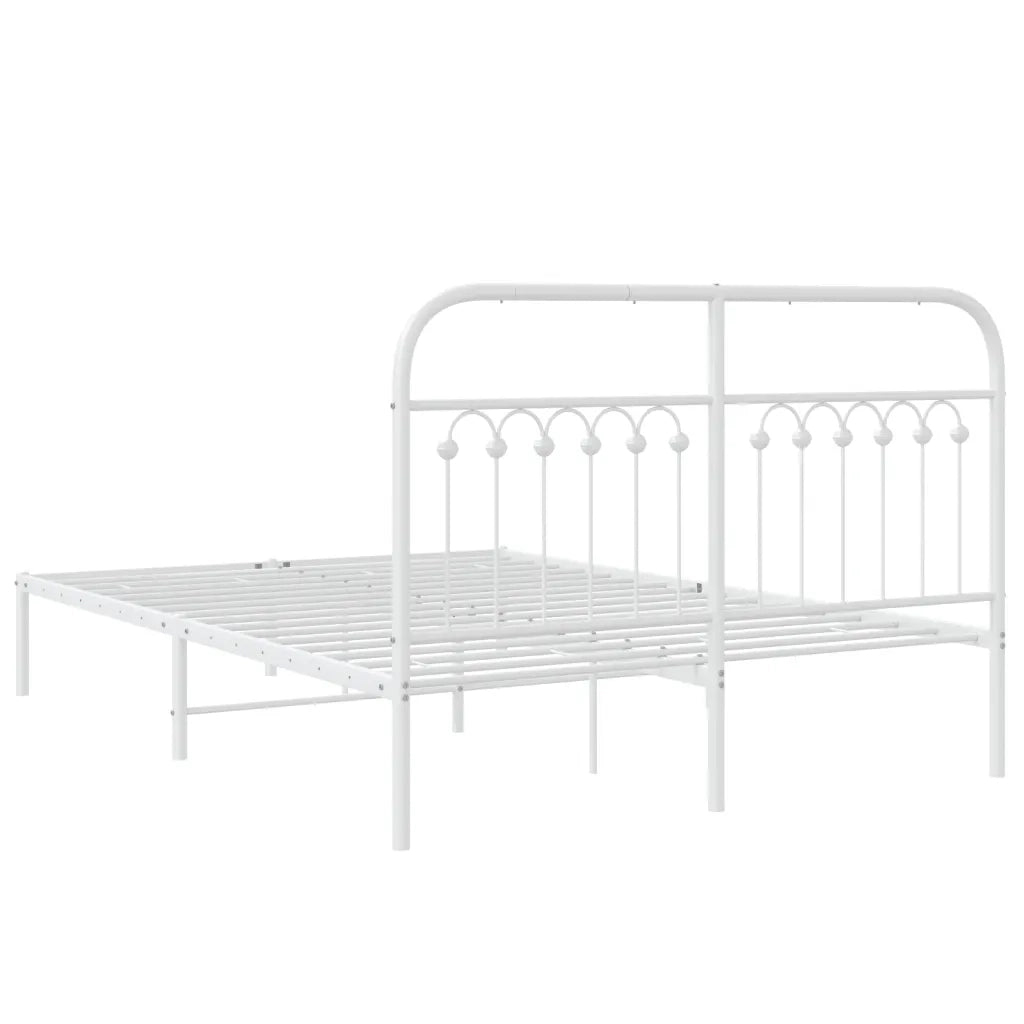 Giroletto con Testiera-Struttura Letto con testiera Metallo Bianco 140x190 cm 170834