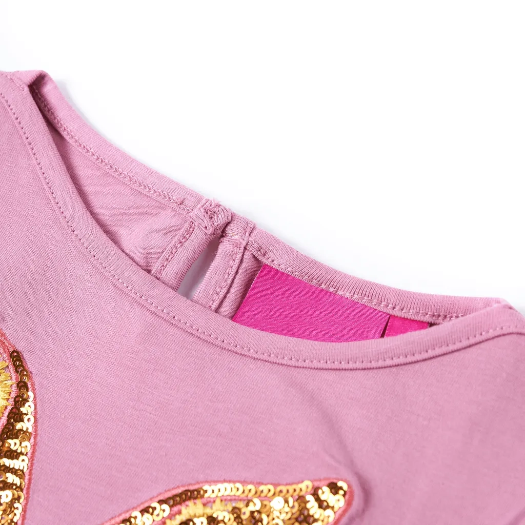 Maglietta per Bambini Maniche Lunghe Rosa Bruciato 104 13970