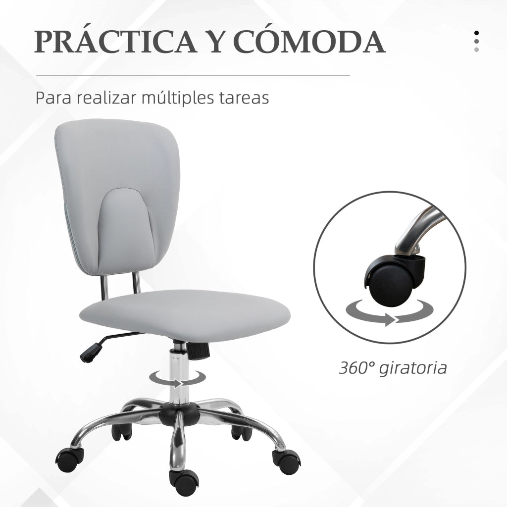 Sedia da Ufficio Girevole Regolabile in Altezza ¨C zephmum ¨C Grigio 50x54x87,5-96,5 cm