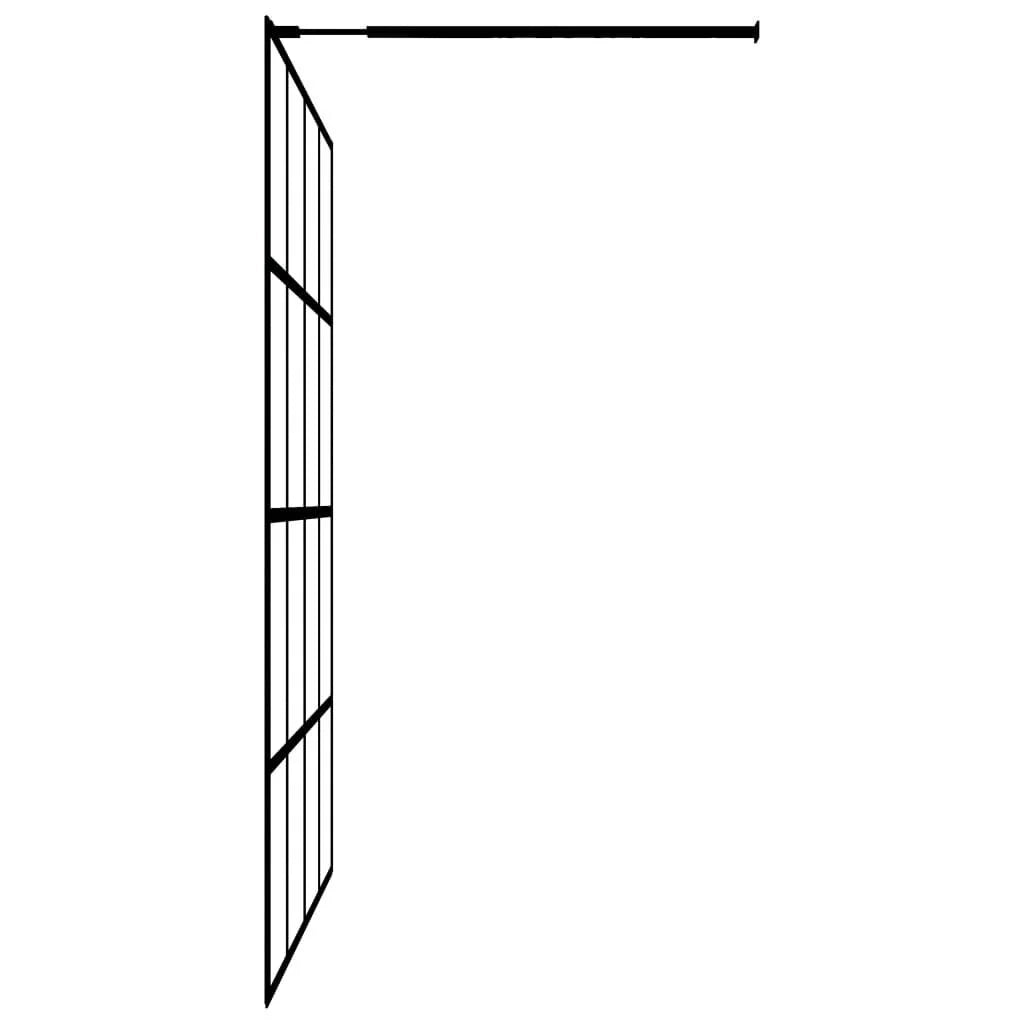 Parete doccia in vetro temperato satinato per bagno 100 x 195 cm acciaio inox nero 02_0003070