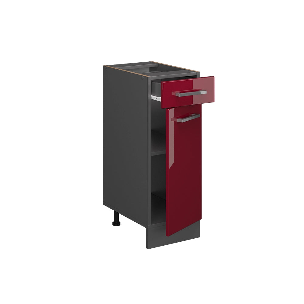 Vicco Mobiletto base per cucina Rosso lucido 30 cm senza piano di lavoro