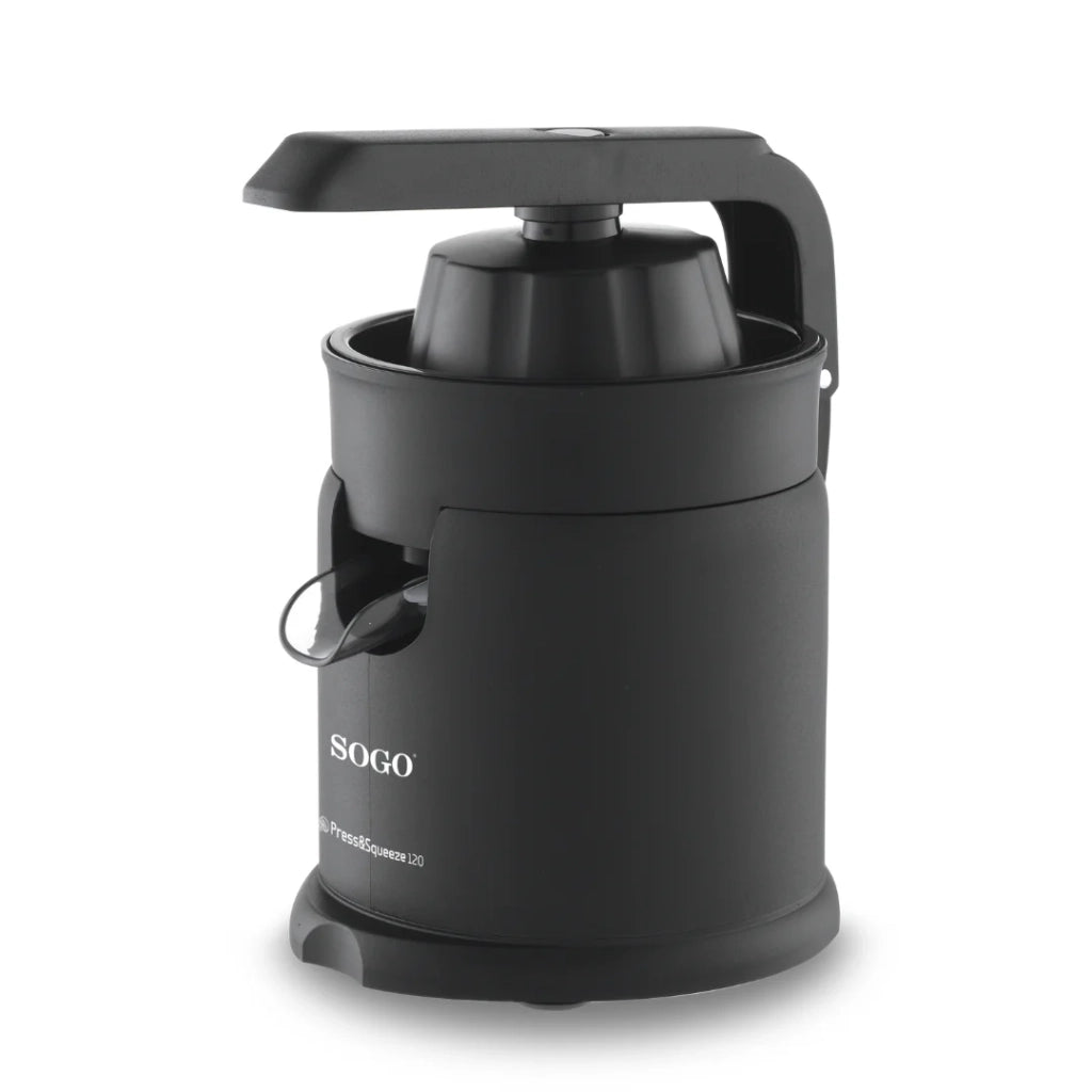 Spremiagrumi Elettrico con Leva SOGO 120W per Arance e Limoni – 2 Coni, Sistema Antigoccia, Avvio Automatico, Spremiagrumi Compatto