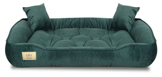 AIO FACTORY Letto per cani 75x65 cm Velluto verde scuro impermeabile