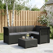 Divano da Giardino 4 Posti con Cuscini Aspetto Rattan PP 3443965