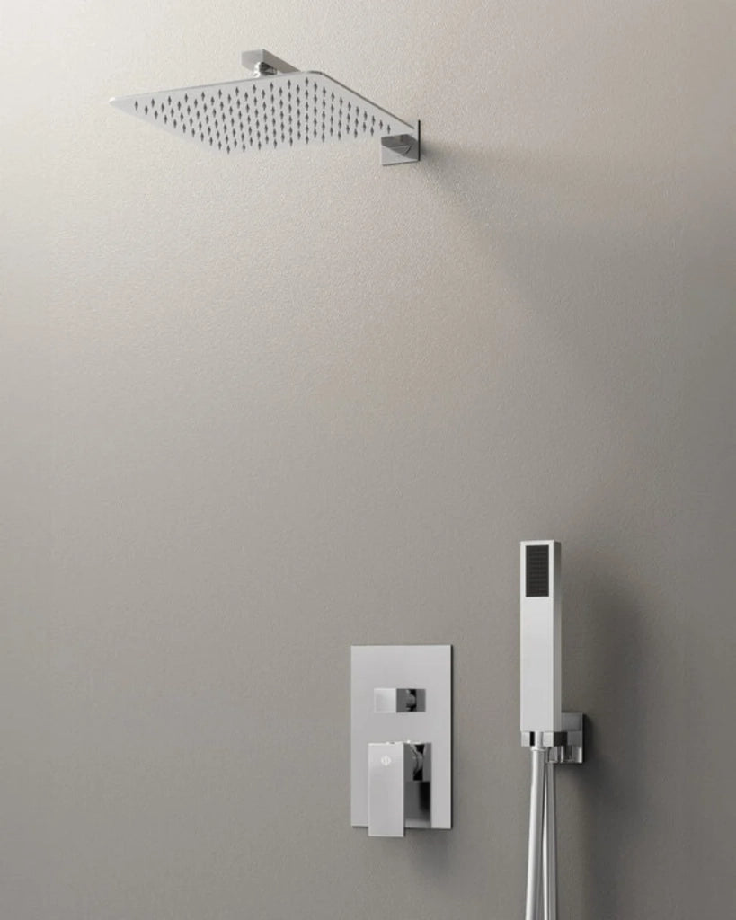 Set doccia da incasso Orion Nichel Termostático lluvia + cascada DUCHA.ES