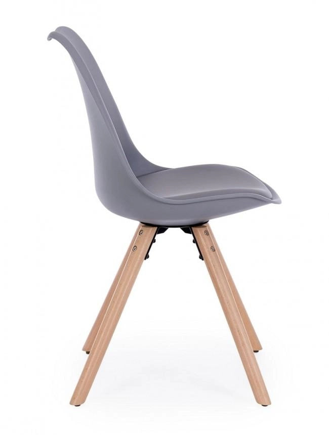 Set 4 Sedie 54x49x83,5 cm in Similpelle Grigio