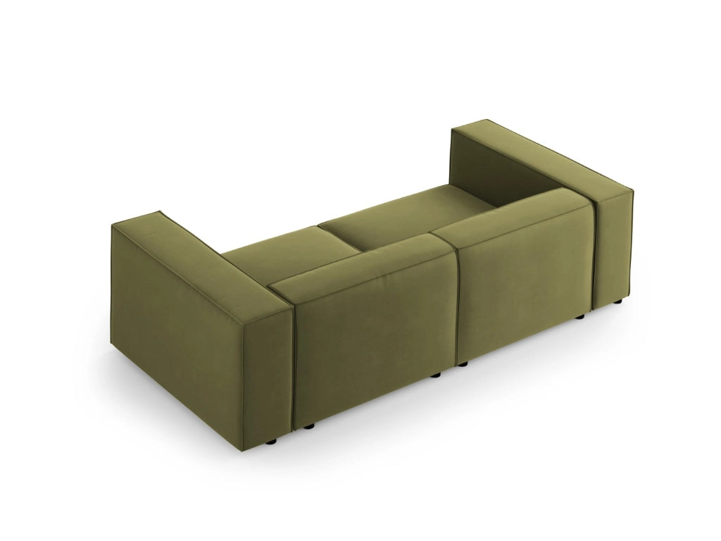 Cosmopolitan Design - Divano "Arendal" 3 posti in velluto verde chiaro 
