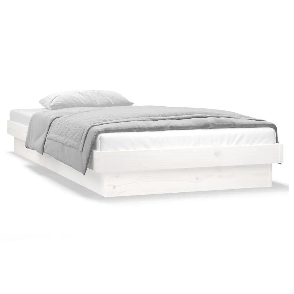 Giroletto LED Bianco 75x190 cm Small Single Legno Massello 819998