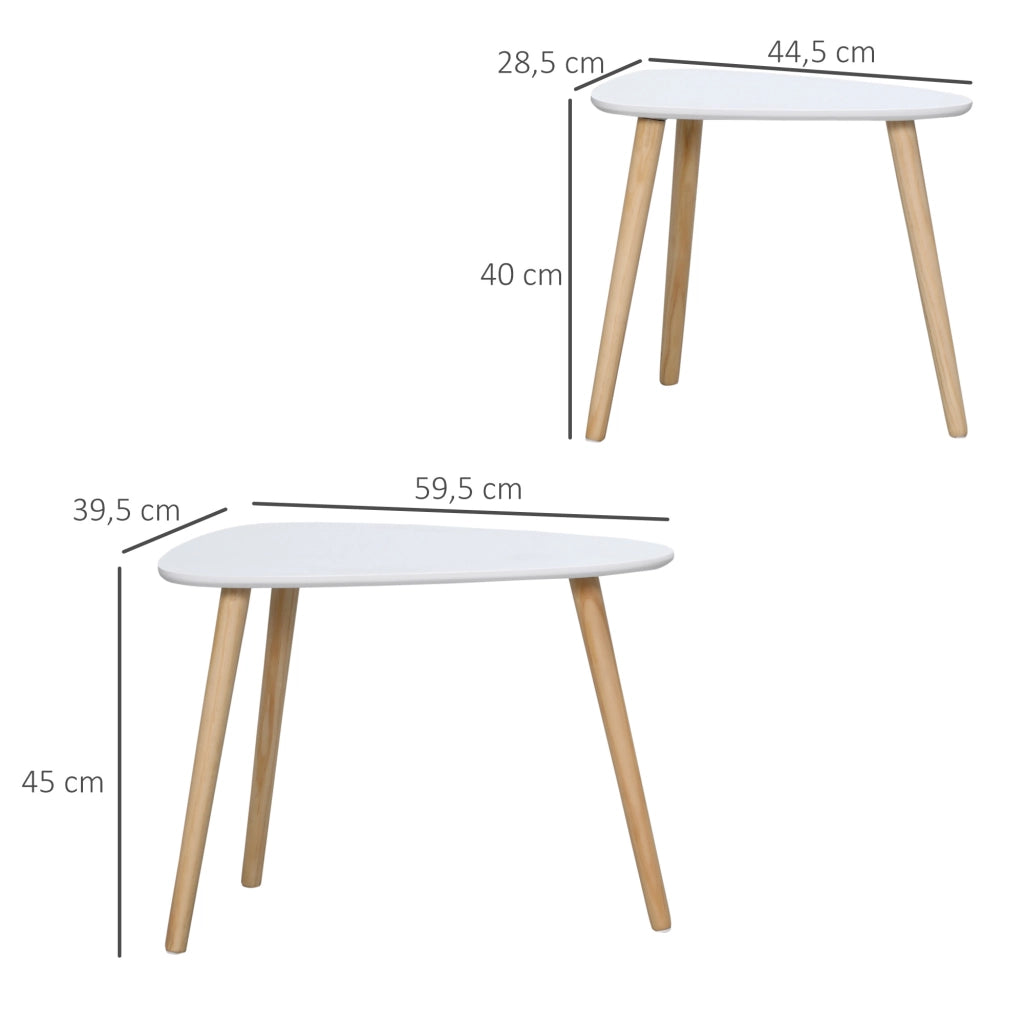 Tavolino nido ¨C zephmum ¨C Bianco 59.5x39.5x45 cm e 44.5x28.5x40 cm