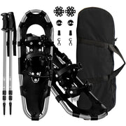 Bastoncini da trekking e borsa per trasporto per uomini telaio in alluminio, Set di racchette da neve con sistema 78 cm Argento-Campeggio e Trekking