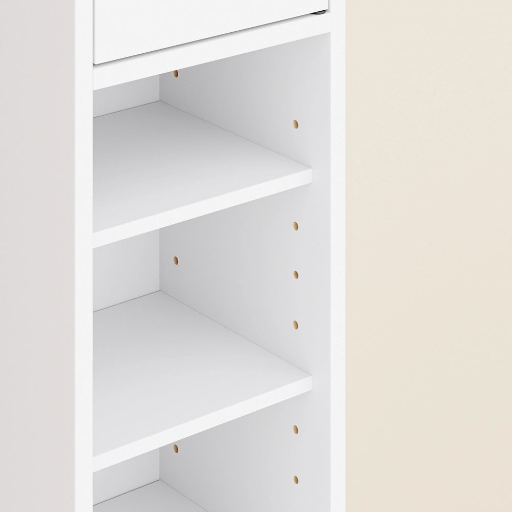SoBuy BZR34-II-W Colonna Bagno Stretta - Mobile Bagno Idrorepellente, Alto con Ripiani Regolabili e Cassetto - Armadietto Salvaspazio, MDF, Bianco, 20x180x20c