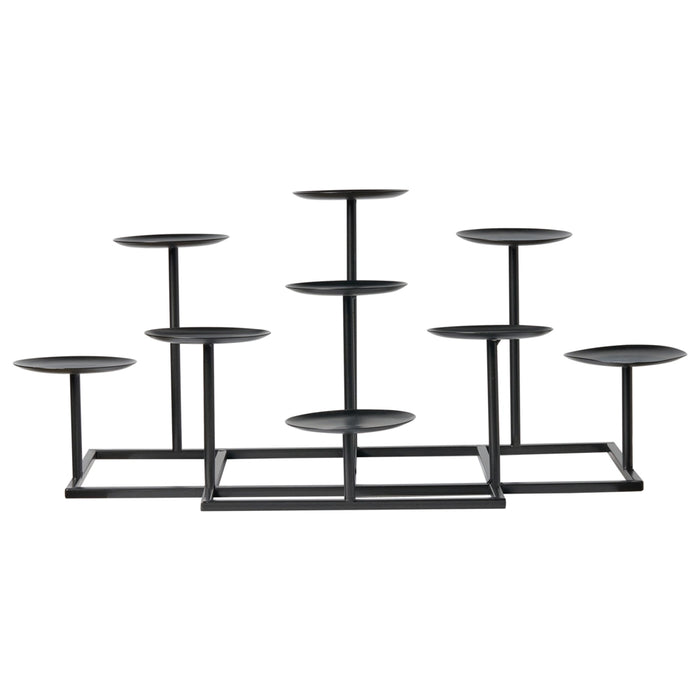 Portacandele in metallo nero 23 cm Decorazione moderna per centrotavola