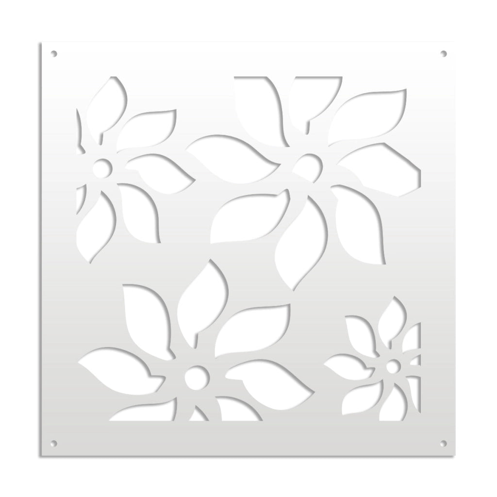 SUNFLOWERS - Pannello in PVC traforato - Parasole Misura: 98x98 cm, Colore: bianco