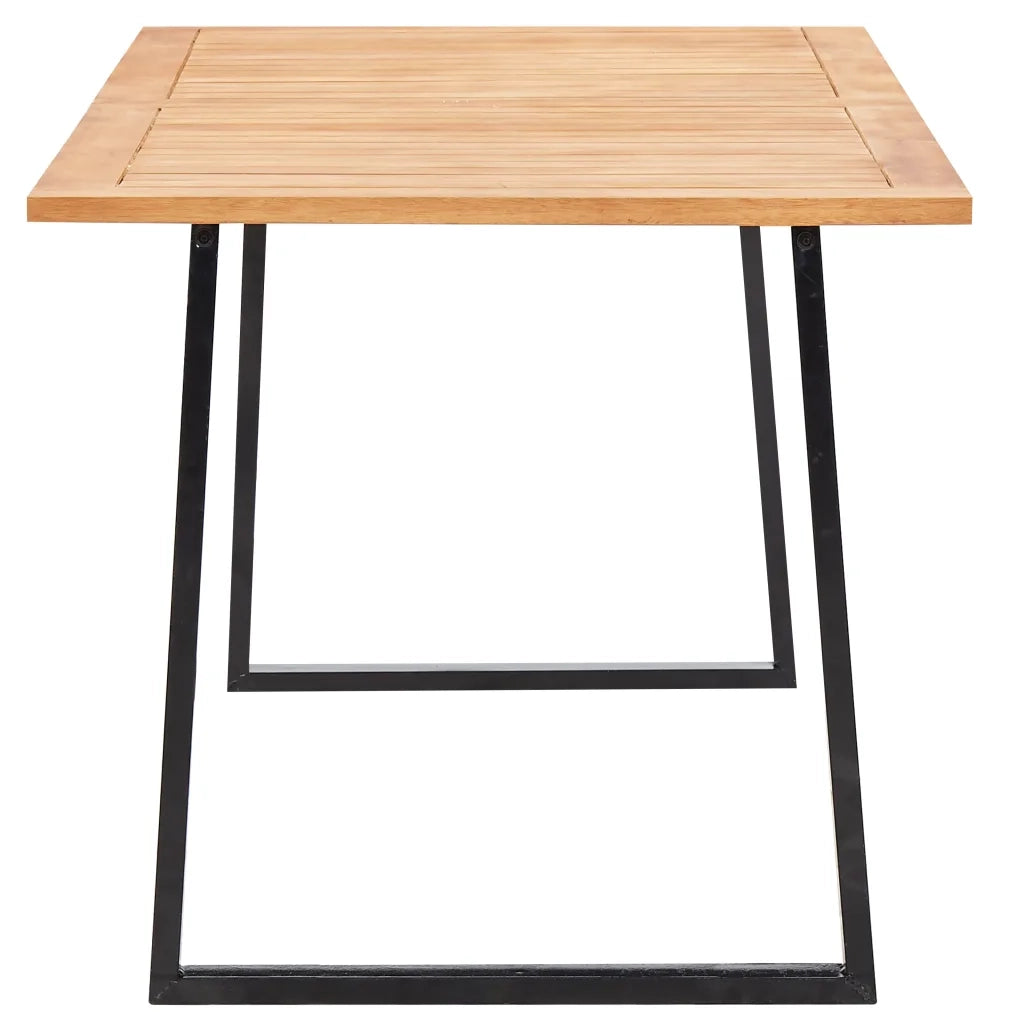 Set da Pranzo da Giardino 7 pz in Polyrattan e Acacia Nero cod mxl 55661