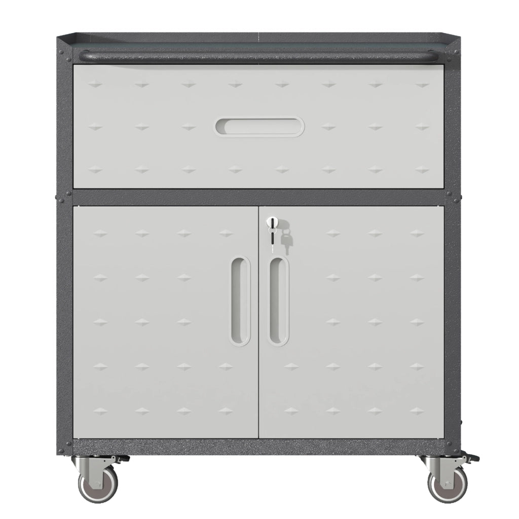 ARMADIO PORTAUTENSILI 75x42x88 cm in metallo nero/grigio con 1 cassetto