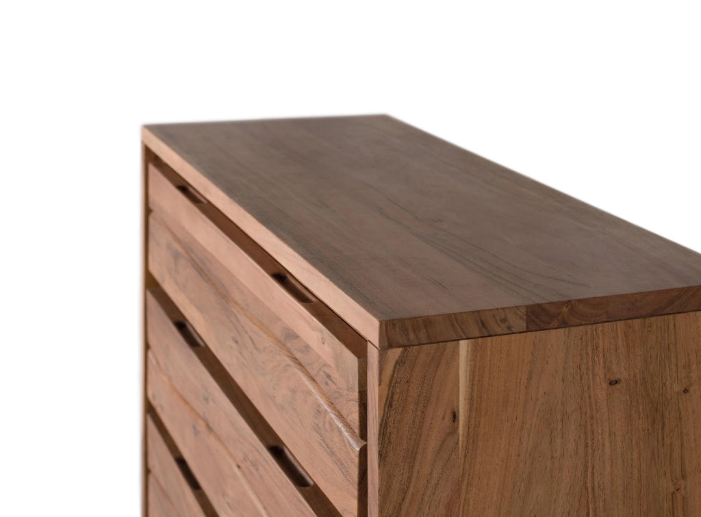 Cassettiera in legno di acacia e metallo