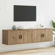 Set Mobile TV da Parete 2 pz-Set di 2 Credenza per TV Rovere artigianale 919323