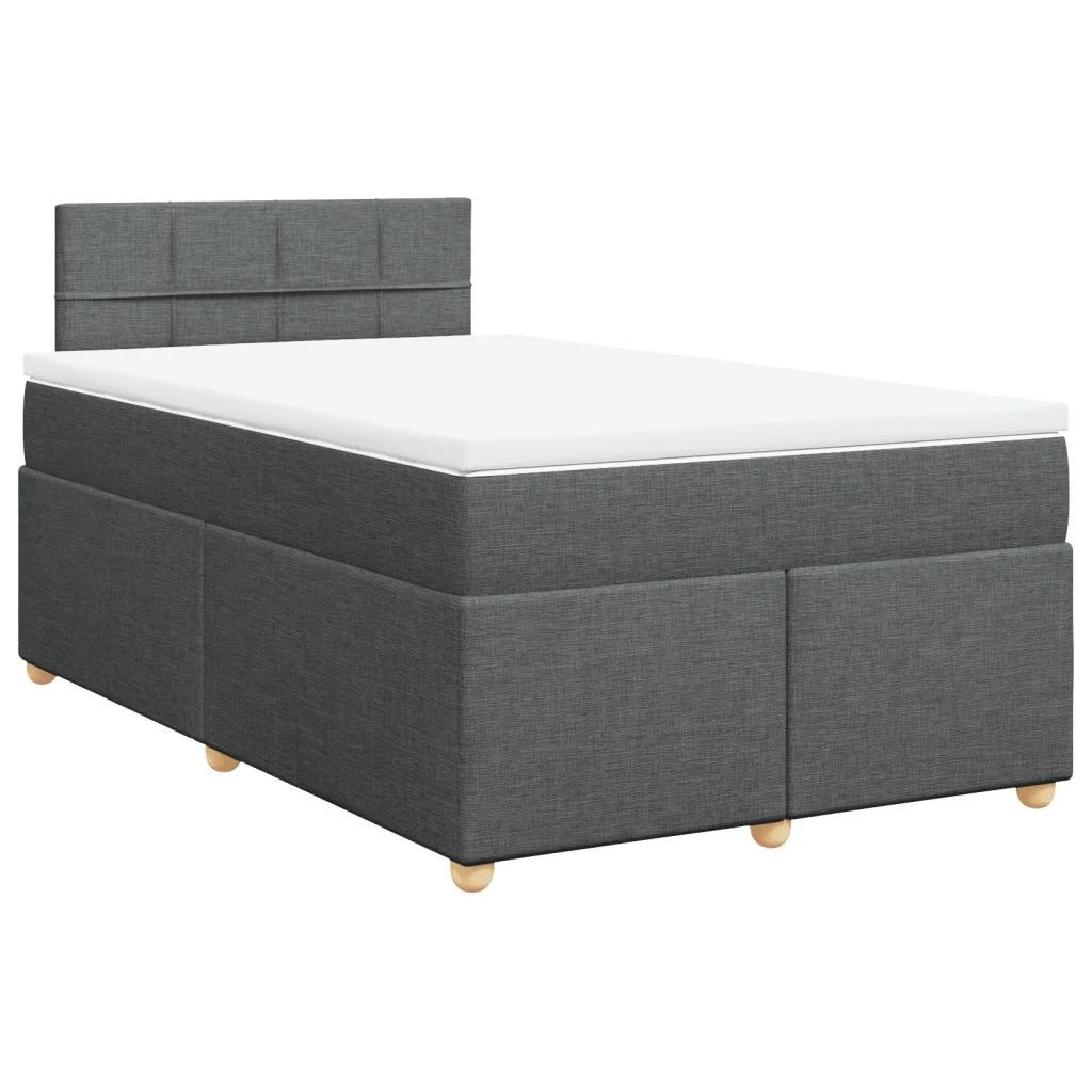 Giroletto a Molle con Materasso Grigio Scuro 120x190cm Tessuto