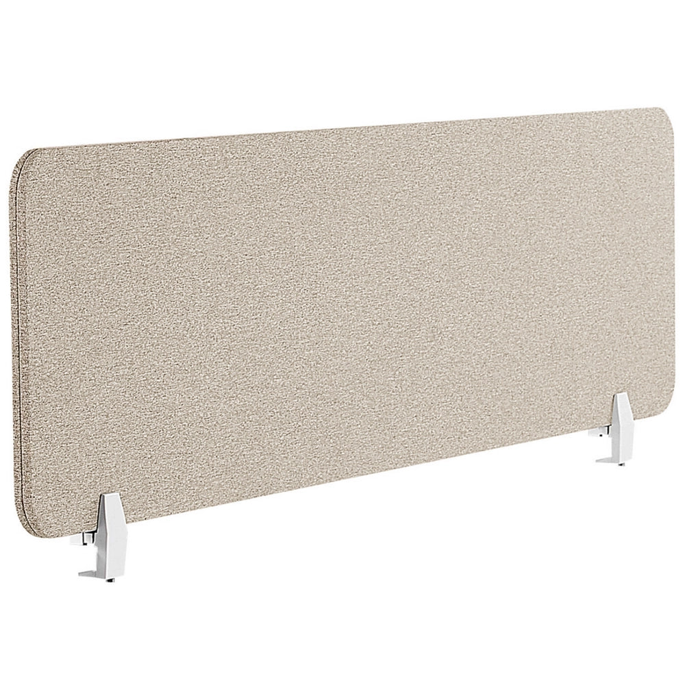Pannello Divisorio Beige Fonoassorbente 130 x 40 cm in Plastica PET per Scrivania