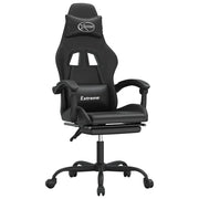 Sedia da Gaming | Sedia da e-sports Girevole Poggiapiedi Nero in Similpelle