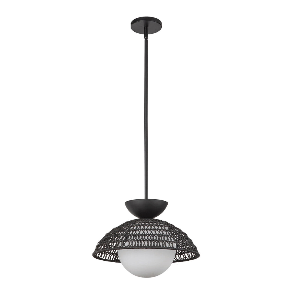 Lampada a sospensione boho rattan nero Perth Alora