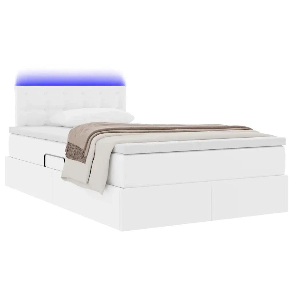 Letto con contenitore e LED con led Bianco Puro 120 x 200 cm 3371026