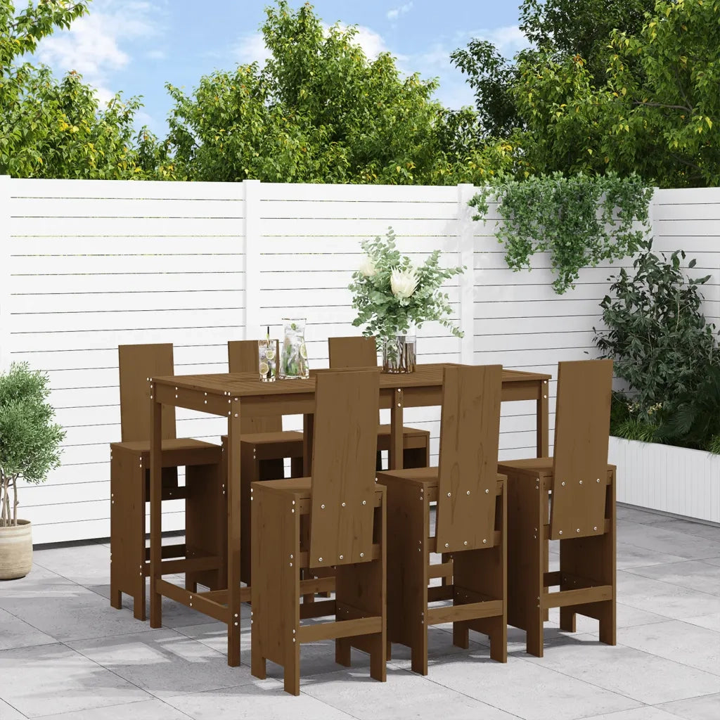 Set Bar da Giardino 7 pz ambra in Legno Massello di Pino 3157784