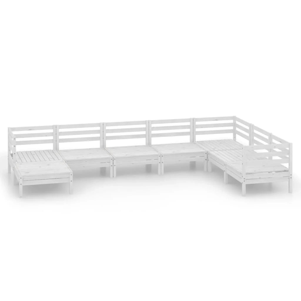 Set di mobili da giardino mobili da esterno 8 pezzi legno di pino massiccio bianco 02_0017828