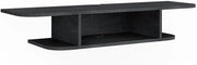 Mobile tv Lorio, Calcestruzzo nero, 105 x 18.2 cm con scomparti aperti, per la conservazione di dispositivi multimediali e accessori