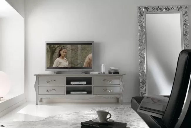 Porta tv in legno in legno shabby tortora madreperla 182x50x61 (1372) - Mobili 2G