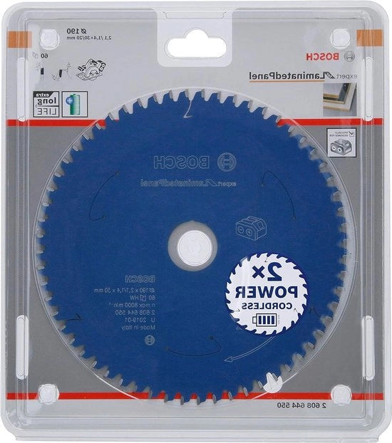 Lama circolare per pannelli laminati - 190 x 30 x 21 mm - 60 denti - sega circolare a batteria