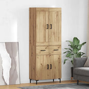 Credenza 2 pz-Set di 2 Buffet-Armadio da cucina Rovere artigianale Legno multistrato 610717