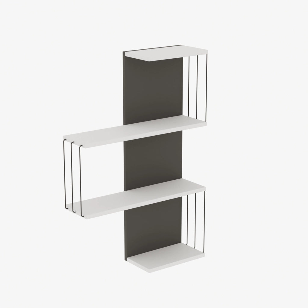 Mensola da parete in legno "Cambel" - 64 x 19 x 96 cm - Bianco