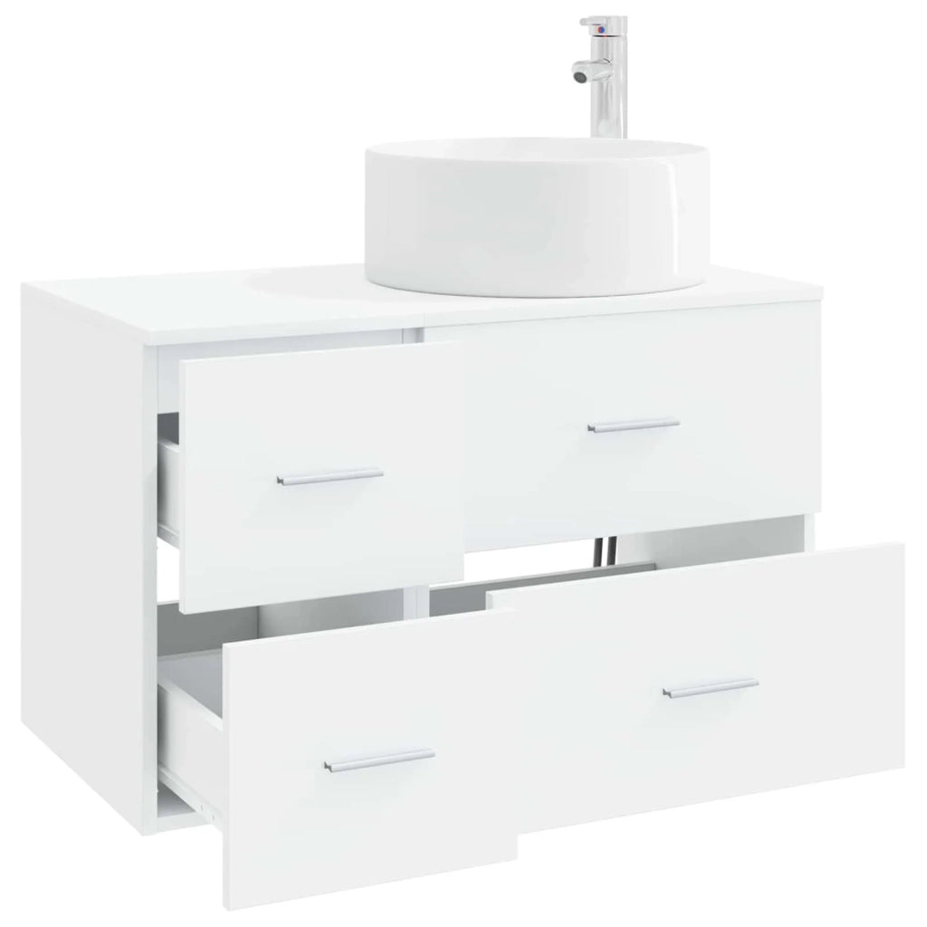 Set di mobili per il bagno 2 pz Bianco Legno ingegnerizzato 3404008