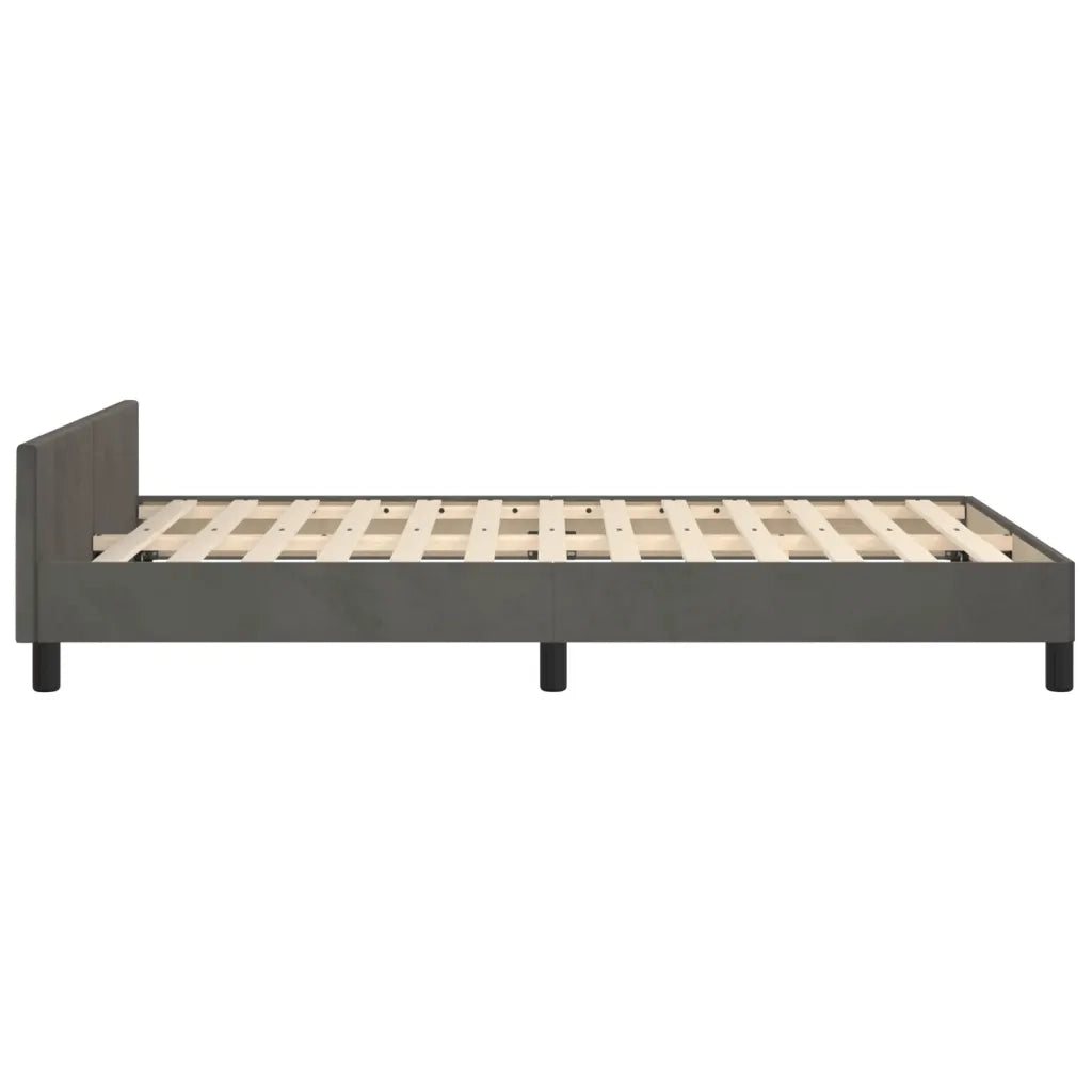 Giroletto senza Materasso Grigio Scuro 120x190 cm Velluto