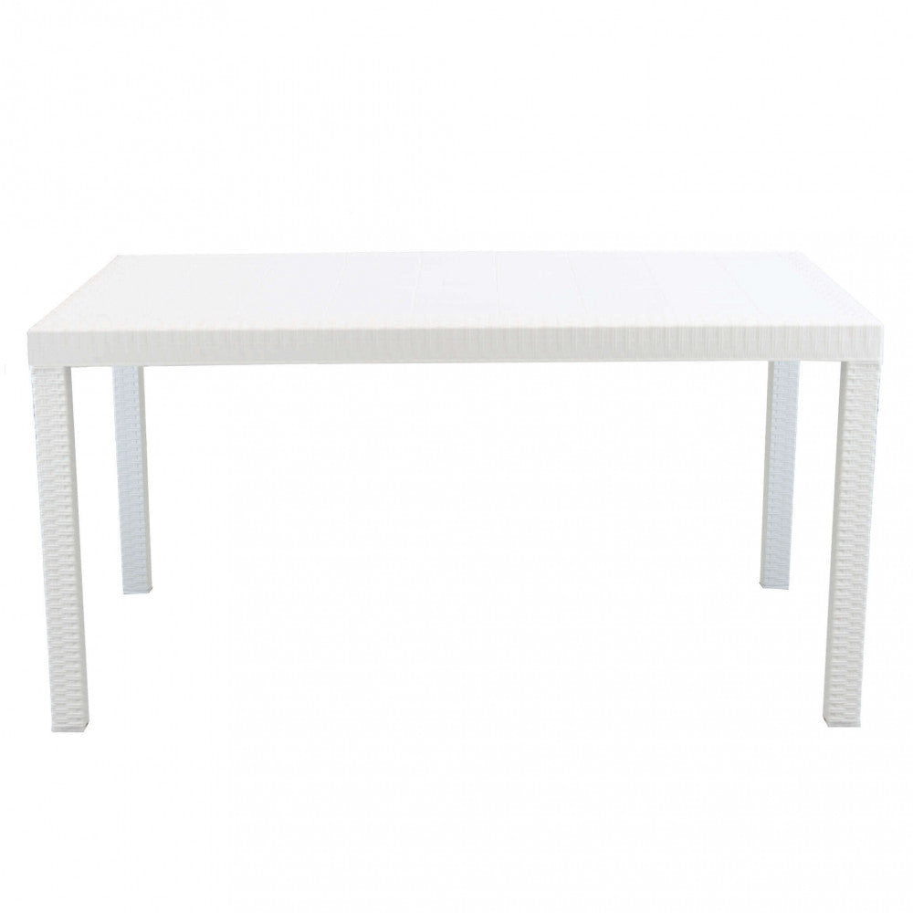 Tavolo Houston 150x90x74 h cm in Wicker Bianco