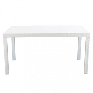 Tavolo Houston 150x90x74 h cm in Wicker Bianco