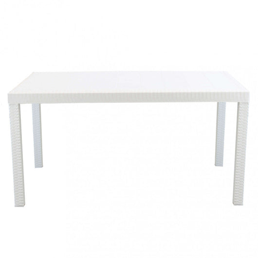 Tavolo Houston 150x90x74 h cm in Wicker Bianco