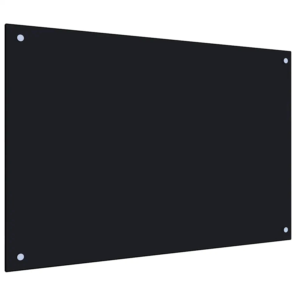 Paraschizzi da cucina con pratico sistema di protezione antispruzzo 90 x 50 cm in vetro temperato nero 02_0046347