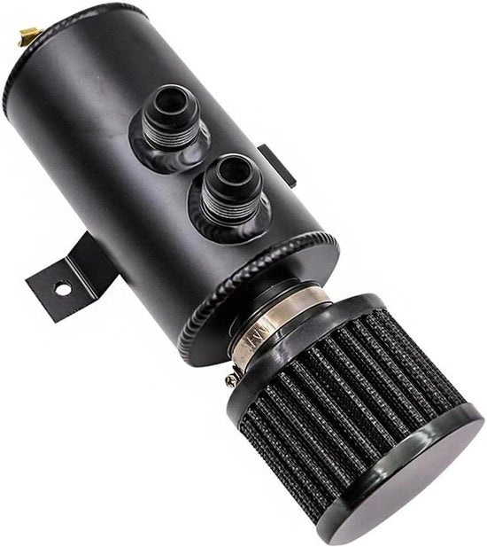 Sistema di raccogliimento olio universale in alluminio con coperchio di scarico, serbatoio, filtro di scarico, 750ml nero.