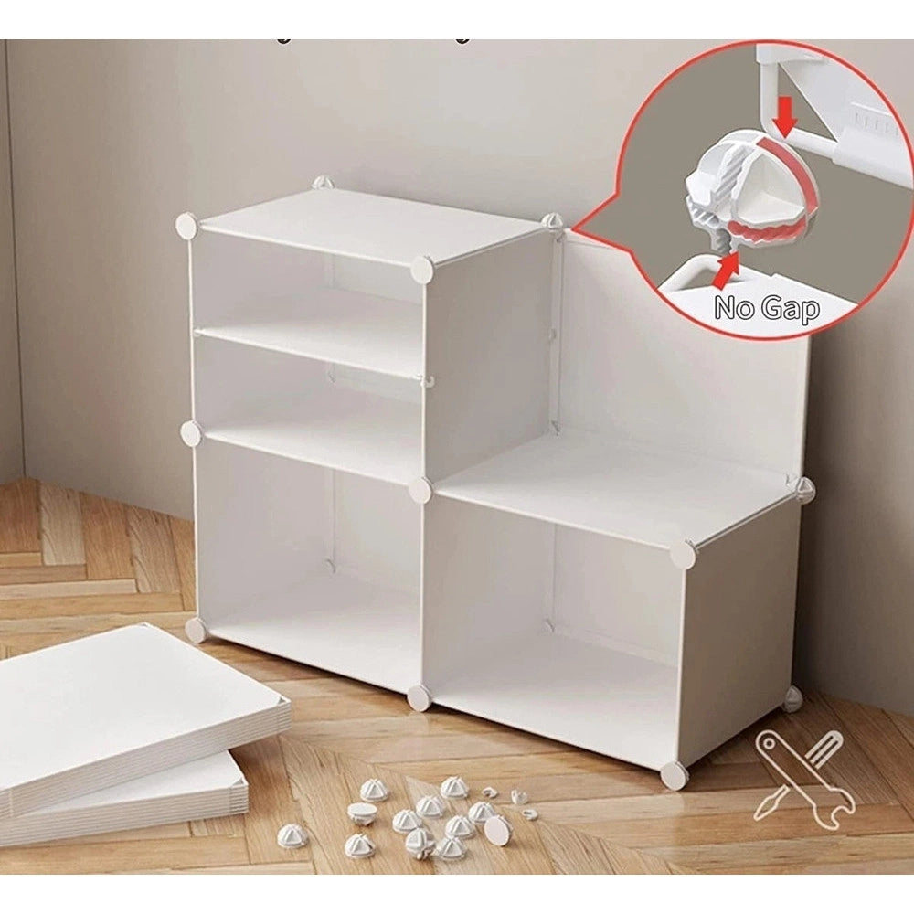 Trade Shop - Scarpiera 6 Livelli Portascarpe Impilabile Staccabile Porte Trasparenti Portaoggetti Ganci -