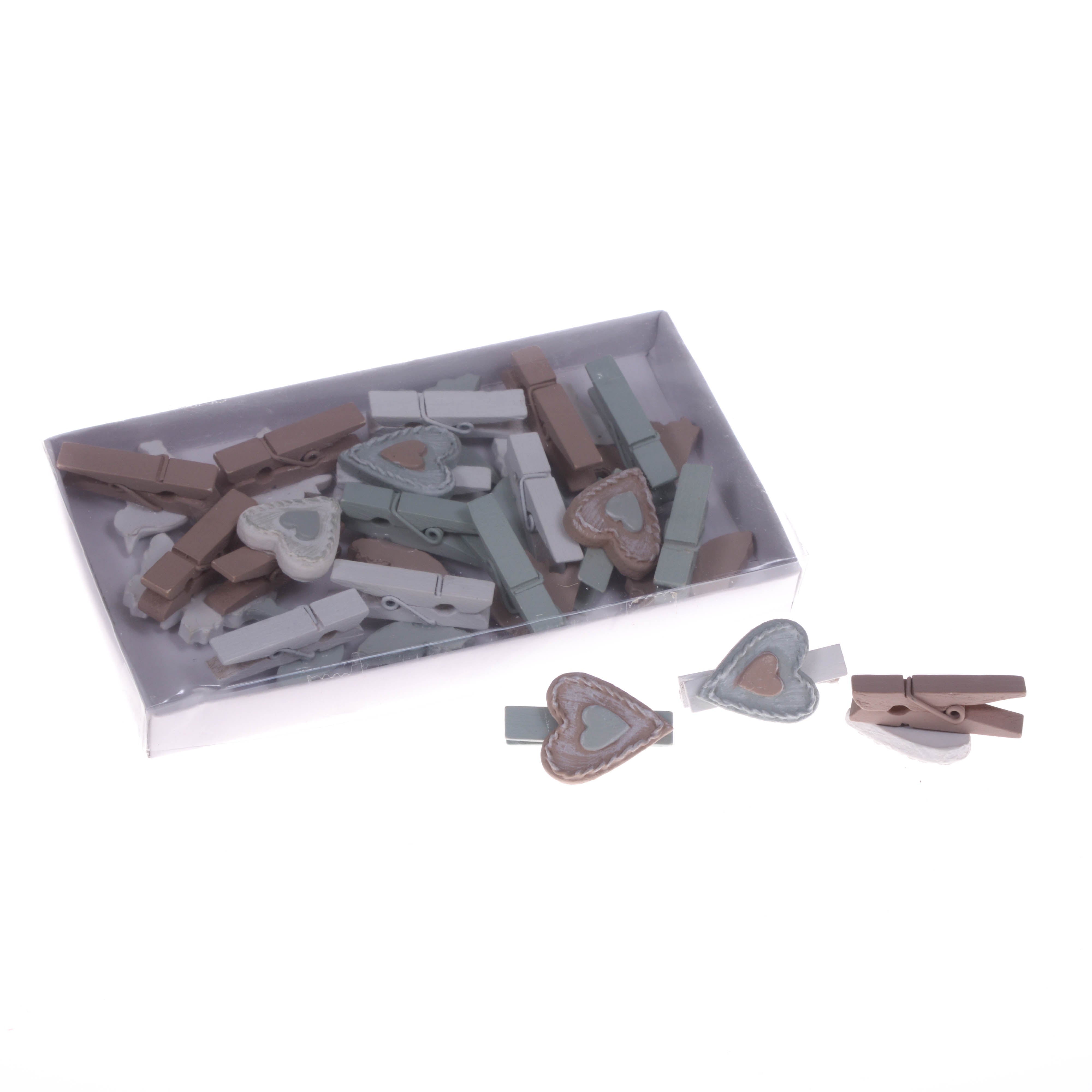 Set 72 Mollette con Cuori H 35 cm