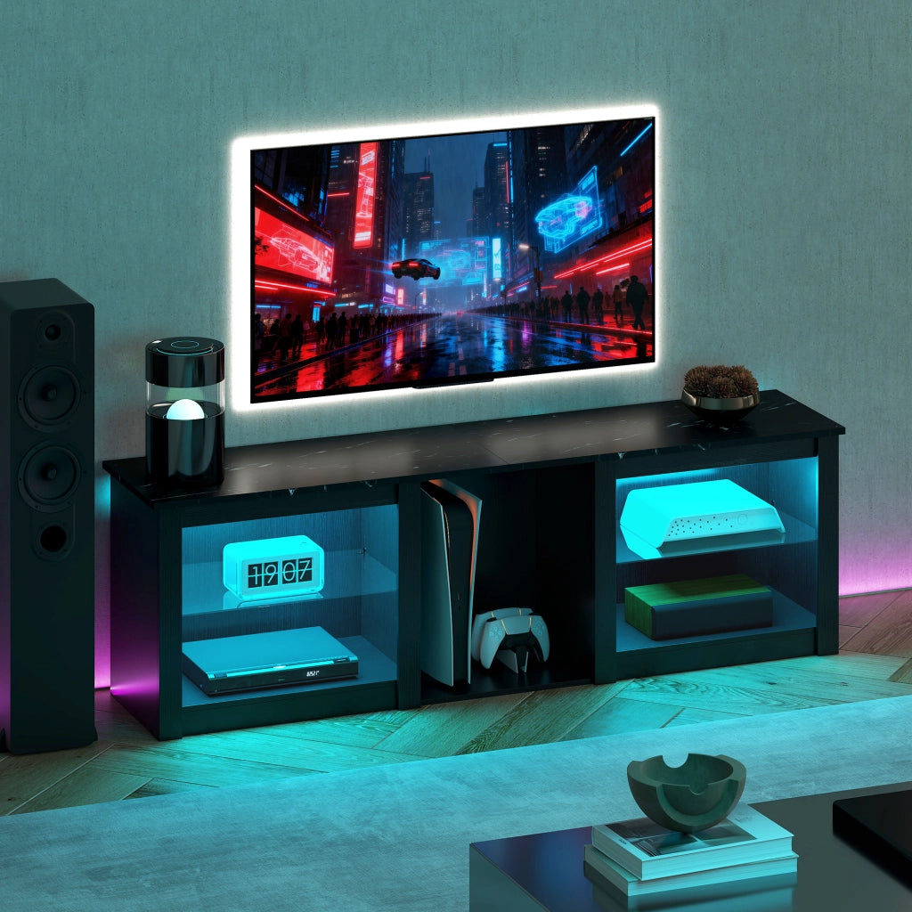 Mobile TV con illuminazione LED ¨C zephmum ¨C Nero 160x40x40 cm