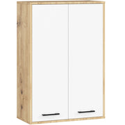 Mobile bagno sospeso AKORD FIN W64 H934 Quercia Artisan, Bianco 2 ante 64x94x30 cm