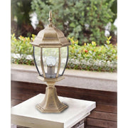 Trade Shop - Lampione Giardino 48cm Lanterna In Vetro E27 Luce Esterno Alluminio Es45 Bronzo -